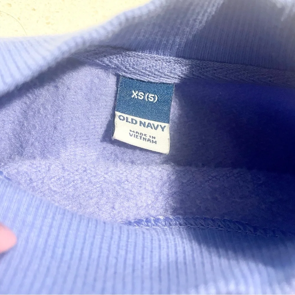 Old Navy Periwinkle Embroidered Heart Cozy Sweatshirt